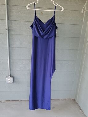 Blue Silky Long Dress
